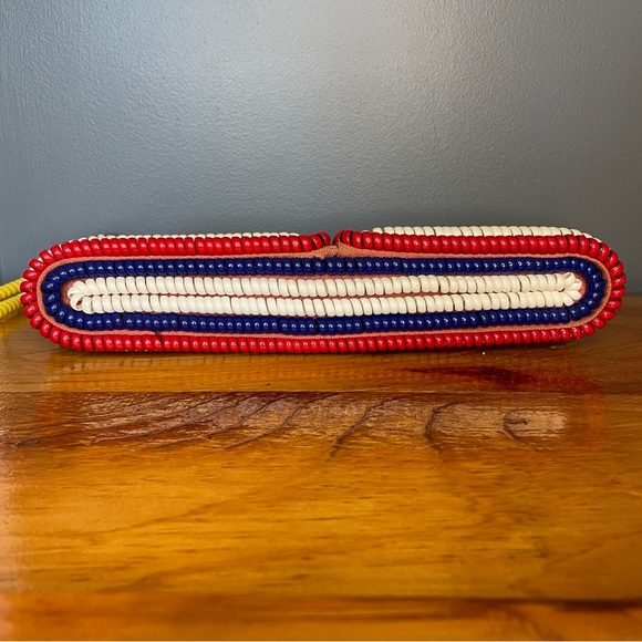Vintage 1940s Midcentury Rainbow Telephone Cord Clutch Handbag Purse Bag - Picture 2 of 11